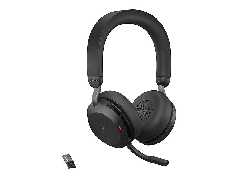 Auriculares inalámbricos - Jabra Evolve2 75, Circumaurales, Bluetooth, Negro