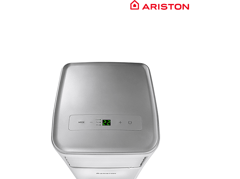 Aire acondicionado portátil - Ariston Mobis 9, 9000 fg/h, 1 velocidades, 20 m², 63 dB(A), Blanco