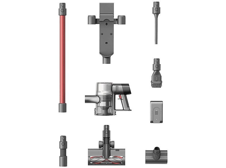 Aspirador escoba - Dreame DREAMET20, 450 W, Potencia de succión 25 kPa, Depósito 0,6 l, Autonomía 1 h y 10 min, Rojo