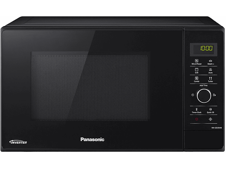 Microondas libre instalación - Panasonic NN-GD35HBGTG, 1800 W, 6 potencia, 23 l, Negro