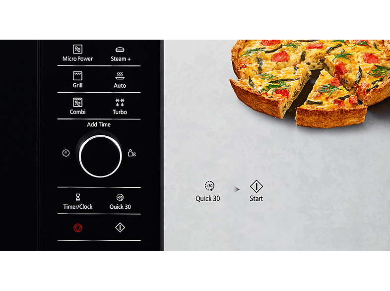 Microondas libre instalación - Panasonic NN-GD35HBGTG, 1800 W, 6 potencia, 23 l, Negro