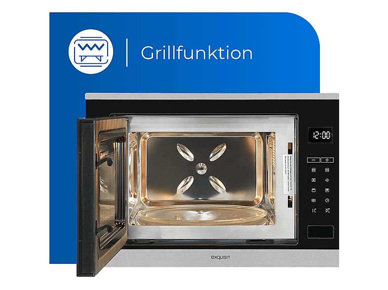 Microondas integrable - Exquisit AKLBB1697200028, 1450 W, 10 potencia, 25 l, Inox (ref. 102054143)