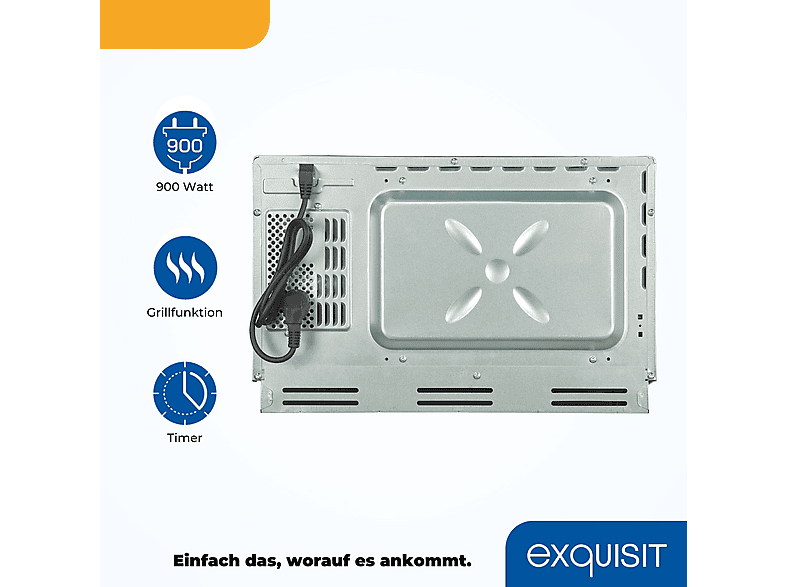Microondas integrable - Exquisit AKLBB1697200028, 1450 W, 10 potencia, 25 l, Inox (ref. 102055038)