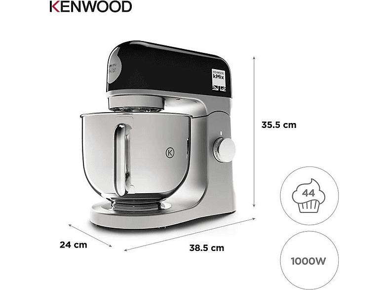 Robot de cocina - Kenwood KMX750BK, 1000 W, 5 l, Negro Rich