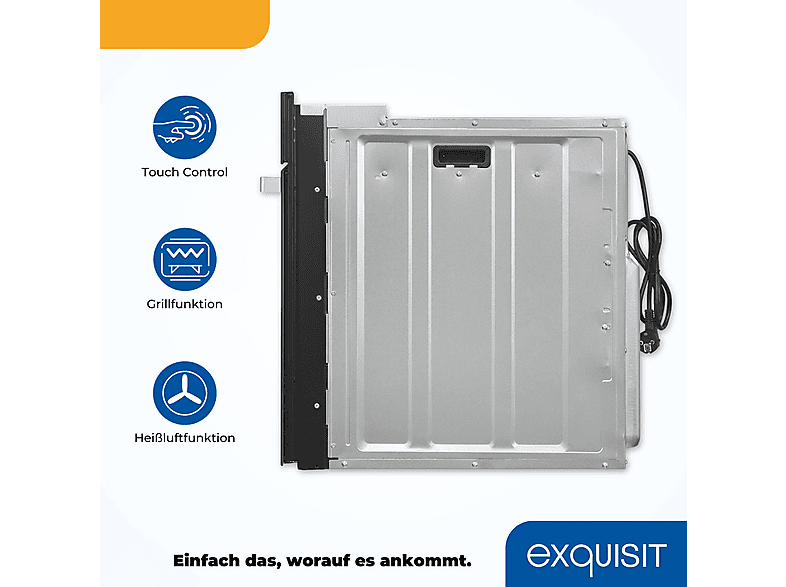 Horno multifunción - Exquisit EBE 76-7-H-020, Integrable, 76 l, 59,5 cm, Negro