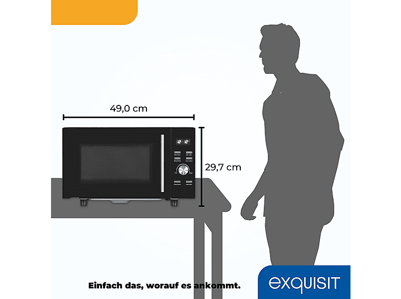 Microondas libre instalación - Exquisit AKLBB1750246440, 1200 W, 23 l, Negro