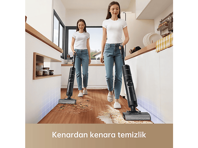 Aspirador escoba - Dreame H12 PRO WET AND DRY VACUUM, 14,4 V, Potencia de succión 300 W, Depósito 700 ml, Negro