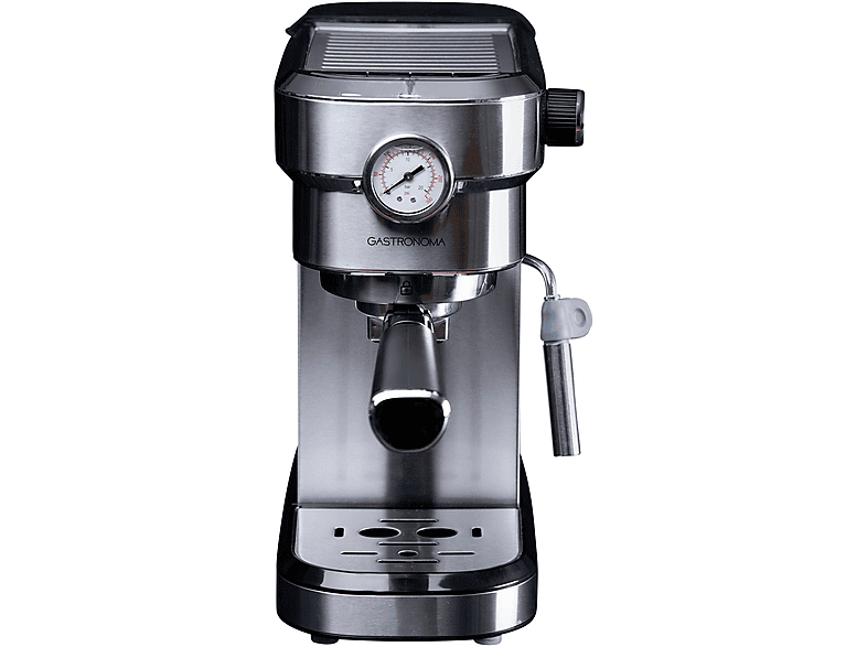 Cafetera espresso - Gastronoma 18110001, 15 bar, 1350 W, 2 tazas, Plata