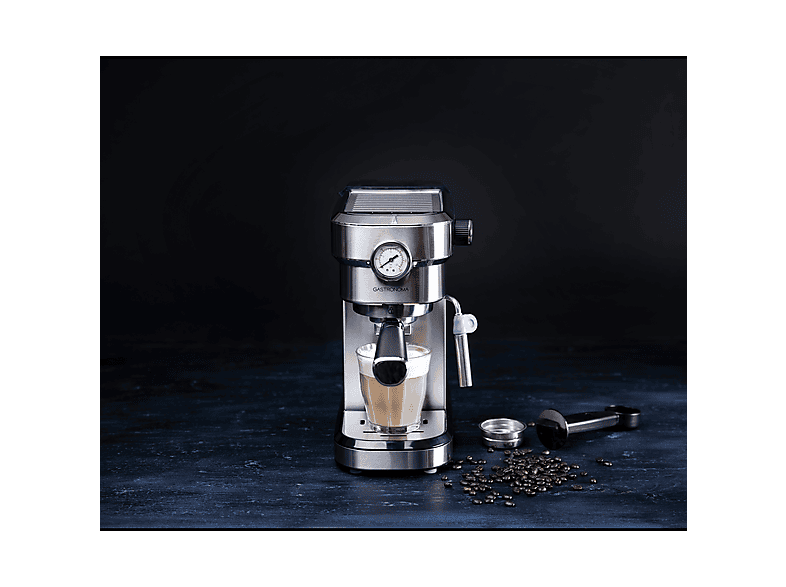Cafetera espresso - Gastronoma 18110001, 15 bar, 1350 W, 2 tazas, Plata