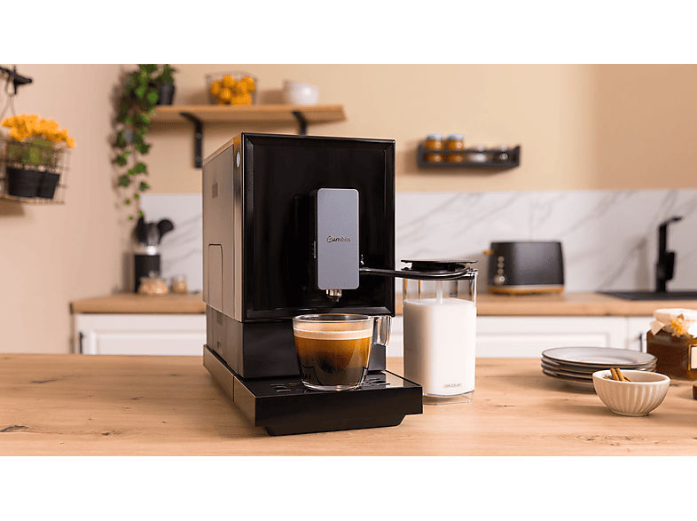 Cafetera superautomática - Cecotec Cremmaet Latte, 19 bar, 1470 W, 1 tazas, Negro