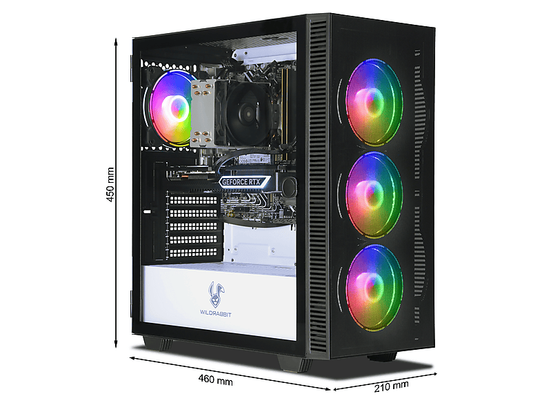 PC Gaming - Ankermann-PC Power V3, Intel Core i7 13700F, 16 GB RAM, 1 TB SSD, GeForce RTX™ 5070, Windows 11 Pro, negro