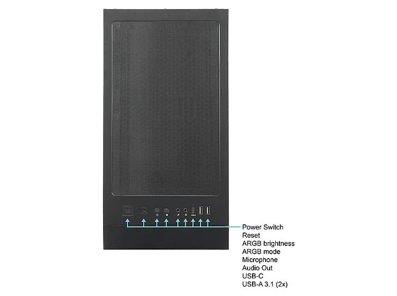 PC Gaming - Ankermann-PC Power V3, Intel Core i7 13700F, 16 GB RAM, 1 TB SSD, GeForce RTX™ 5070, Windows 11 Pro, negro