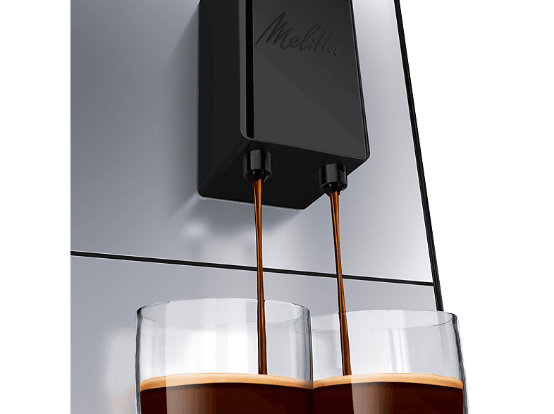 Cafetera - Melitta E950-766, 15,0 bar, 1400 W, 2,0 tazas, Plata