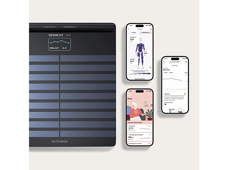 Báscula de baño - Withings WBS08-BLACK-ALL-INTER, Peso máximo 200 kg, Batería/s Fuente de alimentación externa, USB, Indicador Masa Corporal (IMC)