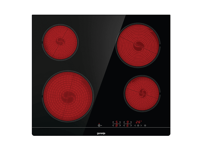 Placa de vitrocerámica - Gorenje ECT 641 BSC, 4 zonas, 595 mm, Negro