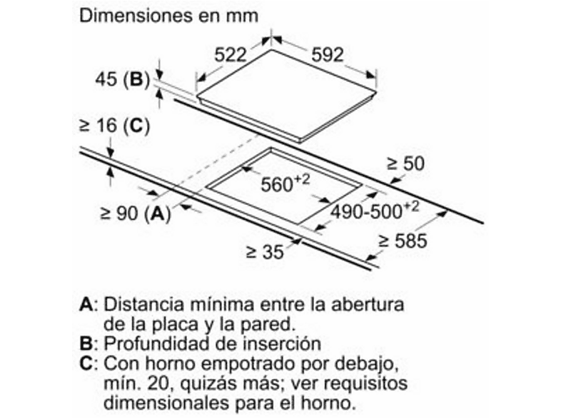 Encimera vitrocerámica - Bosch PKF611BB8E, 4 zonas, 592 mm, Negro