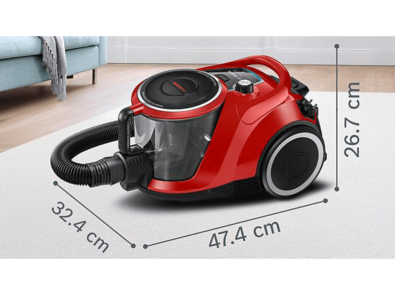 Aspirador con bolsa - Bosch AKLBB1112481934, 750 W, Depósito 2,4 l, Negro
