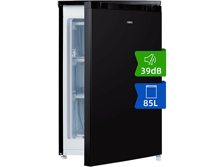 Congelador vertical - Chiq CSD90D4D, 85 l, 84,5 cm, Color Metalico Cepillado Oscuro