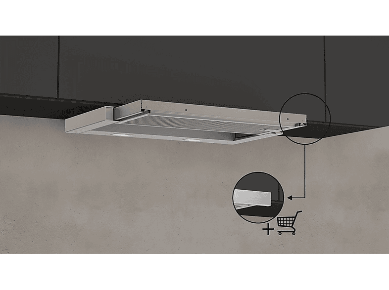 Campana convencional - Neff D46BR12X6, 2 velocidades, 328 m³/h, 598 mm, Acero inoxidable