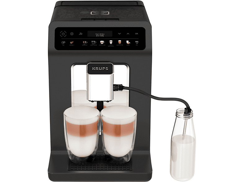 Cafetera express - Krups EA895N10, 15 bar, 1450 W, 9 tazas, Preto