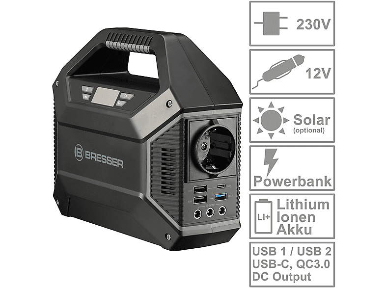 Generador de energía - Bresser KIT Bat + P.S, 155 W