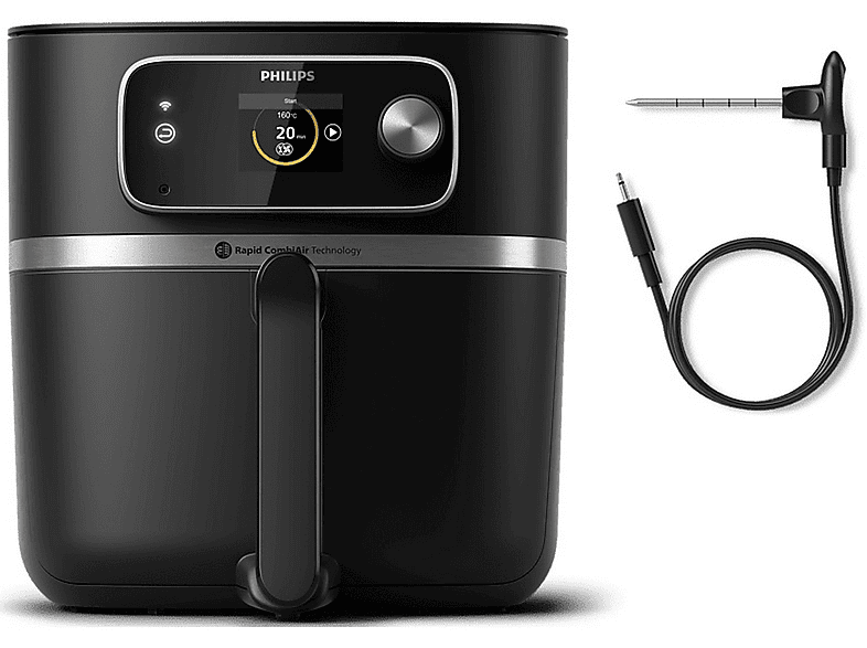Freidora de aire - Philips HD9880/90, 2200 W, 0 l, Inox