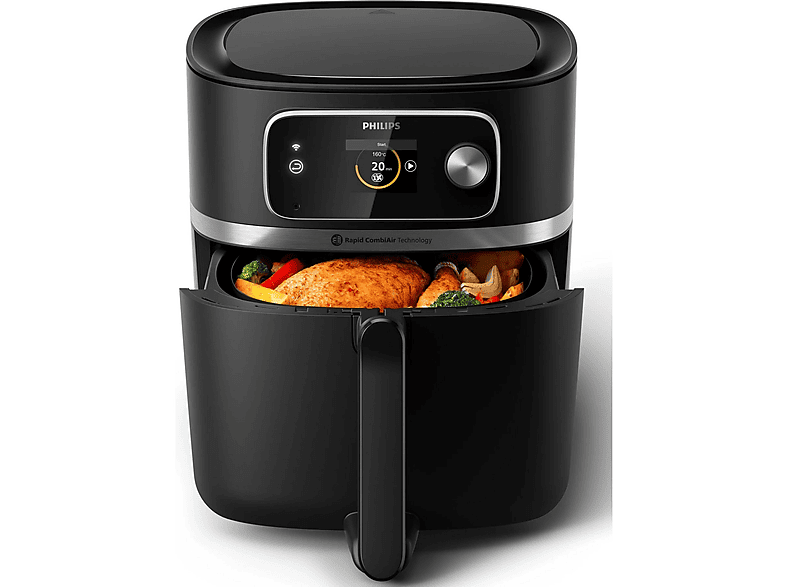Freidora de aire - Philips HD9880/90, 2200 W, 0 l, Inox