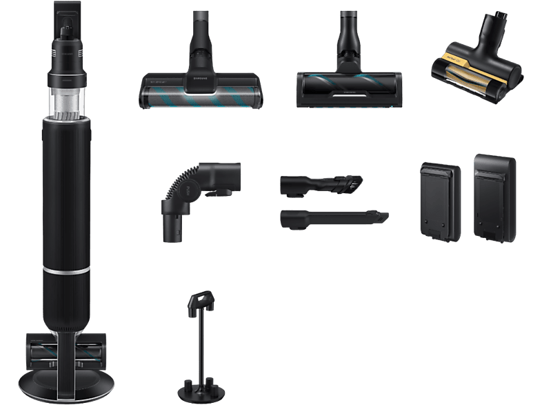 Aspirador escoba - Samsung BESPOKE JET AI VS28C9784QK/WA 280W, Potencia de succión 280 W, Depósito 2,5 l, Autonomía 100 min, Negro