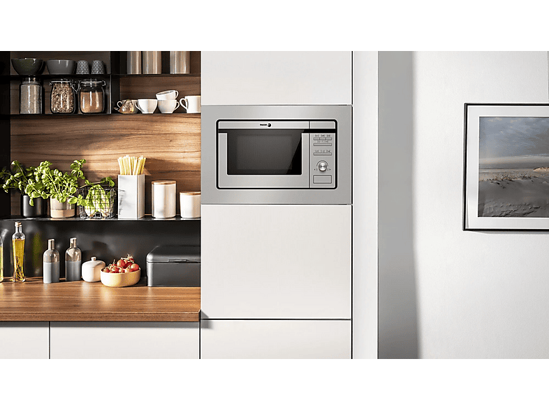 Microondas - Fagor 3MWB-201CEGX, 1250 W, 5 potencia, 20 l, Acero Inox