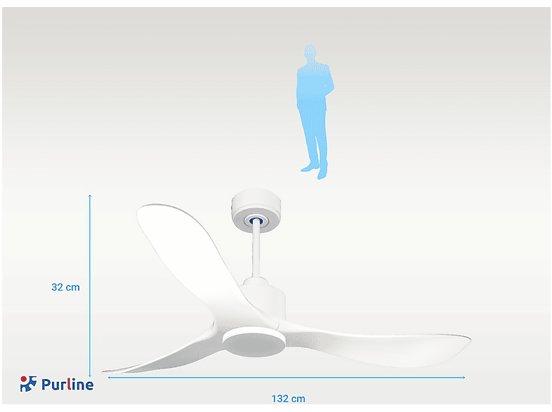 Ventilador de techo - Purline TongaD132C0364872, 6 velocidades, Blanco