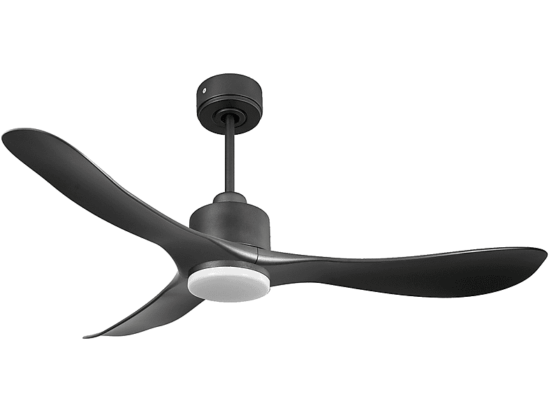 Ventilador de techo - Purline TiomanD132C03LED65252, 18 W, 6 velocidades, Negro