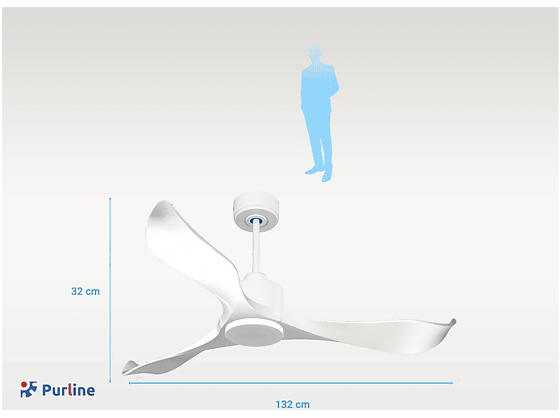 Ventilador de techo - Purline VirginD132C0364869, 6 velocidades, Blanco