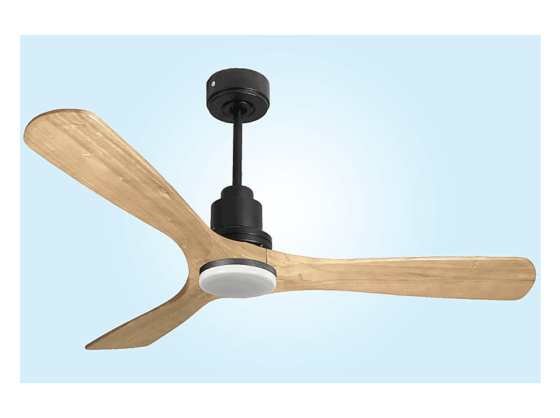 Ventilador de techo - Purline ParosD132C04LED64639, 18 W, 6 velocidades, Negro