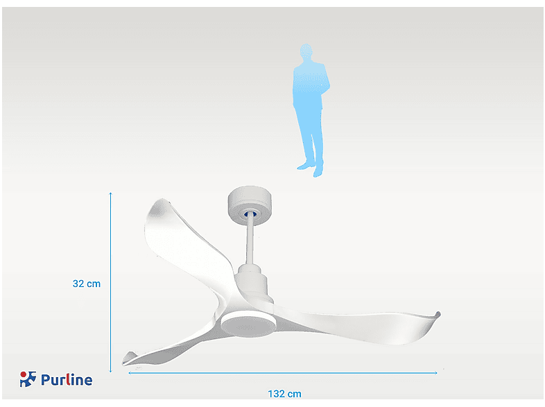 Ventilador de techo - Purline VirginD132C0466658, 6 velocidades, Blanco