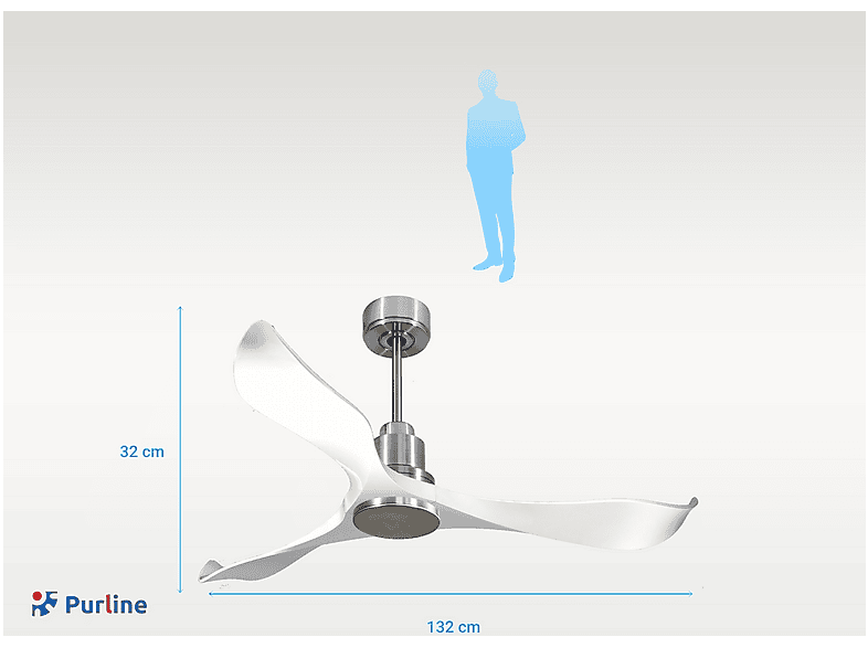 Ventilador de techo - Purline VirginD132C0464481, 6 velocidades, Plata