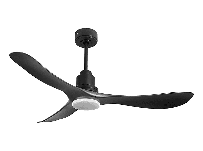 Ventilador de techo - Purline TiomanD132C04LED64622, 18 W, 6 velocidades, Negro