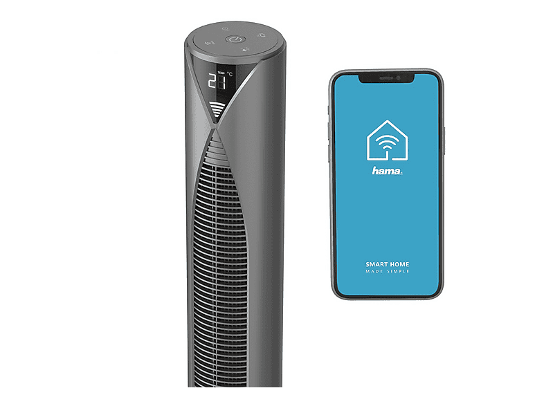 Ventilador de torre - Hama 00176595, 45 W, 3 velocidades, Negro