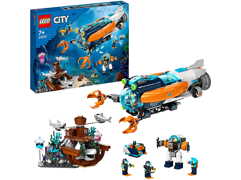 Juego de construcción - LEGO Set de juguetes de construcción LEGO® City 60379 Submarino de Exploración Profundidades (842 piezas)
