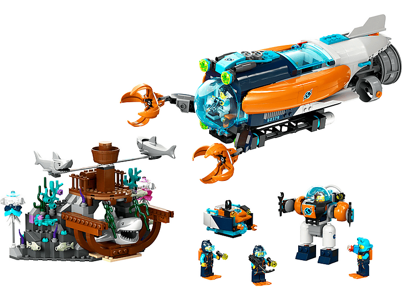 Juego de construcción - LEGO Set de juguetes de construcción LEGO® City 60379 Submarino de Exploración Profundidades (842 piezas)