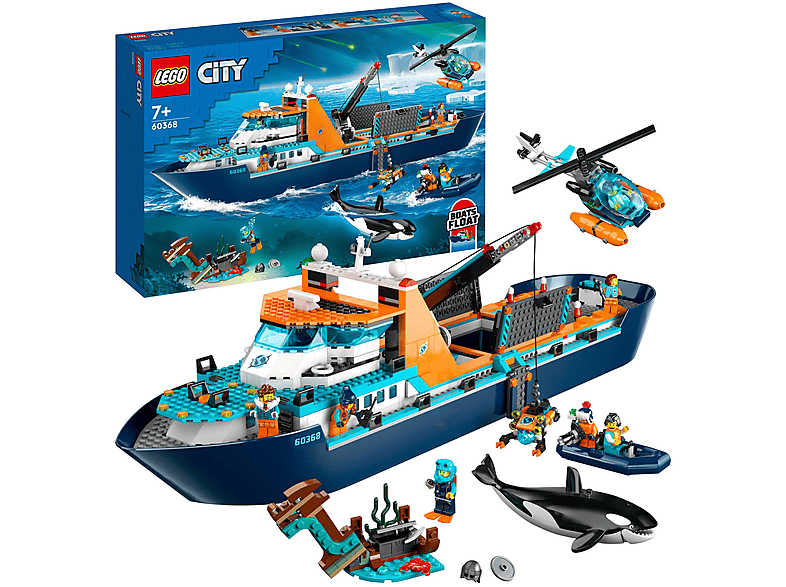 Juego de construcción - LEGO Set de juguetes de construcción LEGO® City 60368 Exploradores del Ártico: Barco (815 piezas), edad recomendada: 7 año(s)