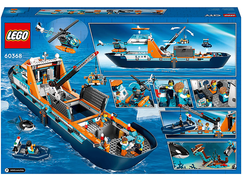 Juego de construcción - LEGO Set de juguetes de construcción LEGO® City 60368 Exploradores del Ártico: Barco (815 piezas), edad recomendada: 7 año(s)