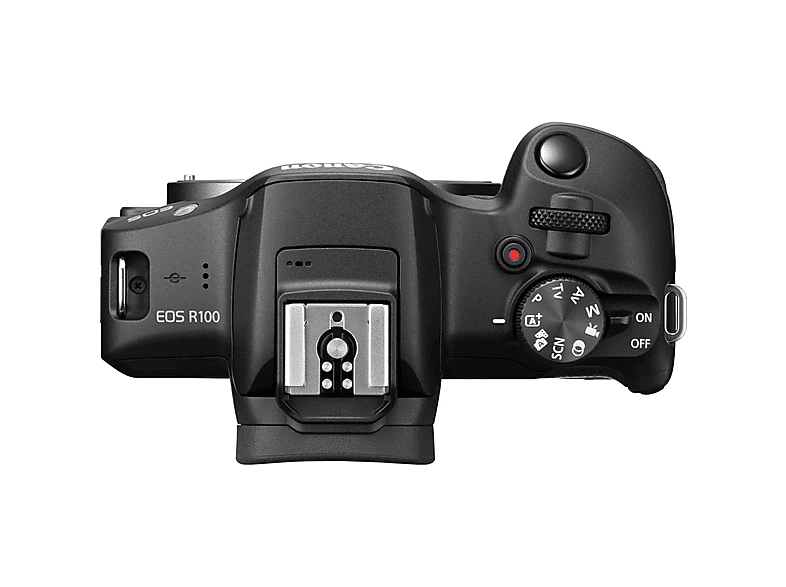 Cámara EVIL - Canon EOS R100/RF-S 18-45MMIS STM, 25,8 megapixel, CMOS, 4K 3840p, Negro