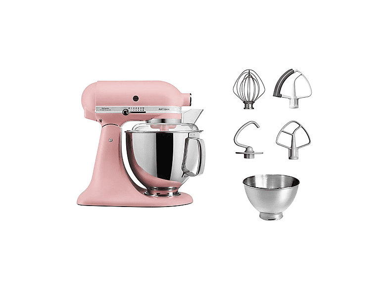 Robot de cocina - KitchenAid 5KSM175PSEDR, 300 W, 4,8 l, Rosa