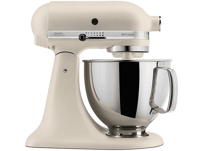 Robot de cocina - KitchenAid 5KSM175PSEFL, 300 W, 4,8 l, Beis