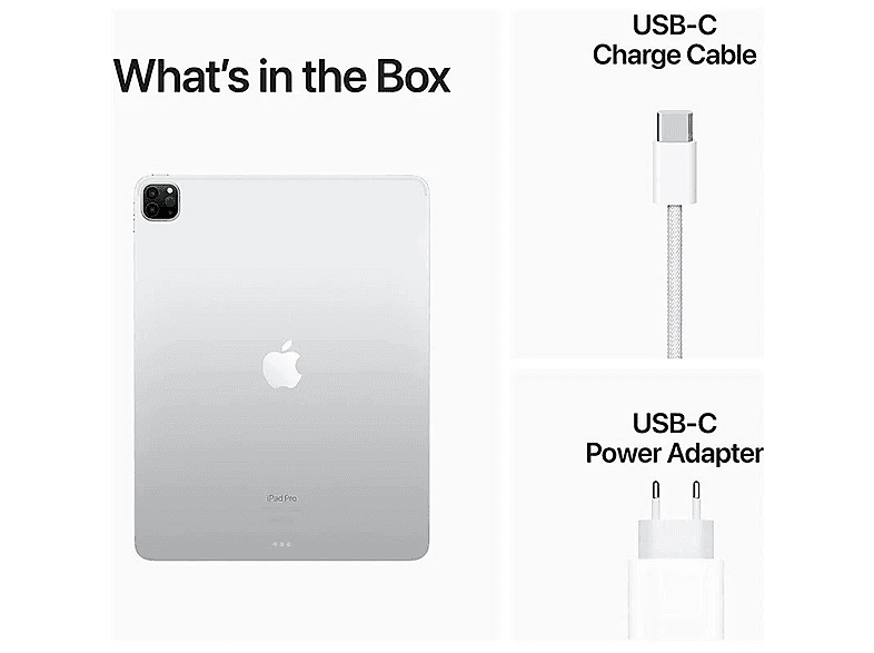Tablet - Apple iPad Pro, 2 TB, Plata, 12,9 " HD, 16 GB RAM, Apple M, M1, Tablet iPadOS