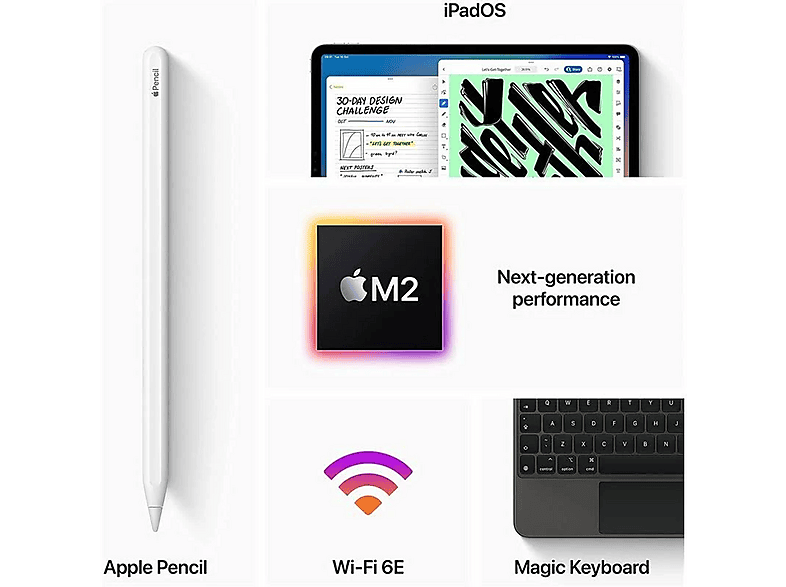 Tablet - Apple iPad Pro, 2 TB, Plata, 12,9 " HD, 16 GB RAM, Apple M, M1, Tablet iPadOS