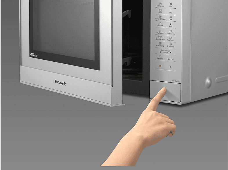 Microondas libre instalación - Panasonic NN-GT47KMGPG, 2400 W, 7 potencia, 31 l, Plata
