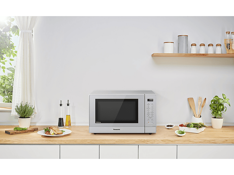 Microondas libre instalación - Panasonic NN-GT47KMGPG, 2400 W, 7 potencia, 31 l, Plata