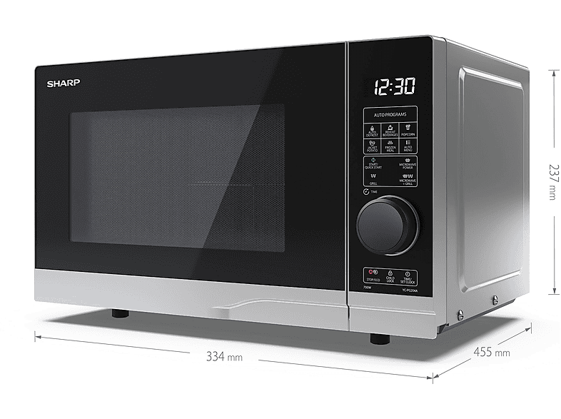 Microondas libre instalación - Sharp AKLBB1768518769, 700 W, 10 potencia, 20 l, Inox