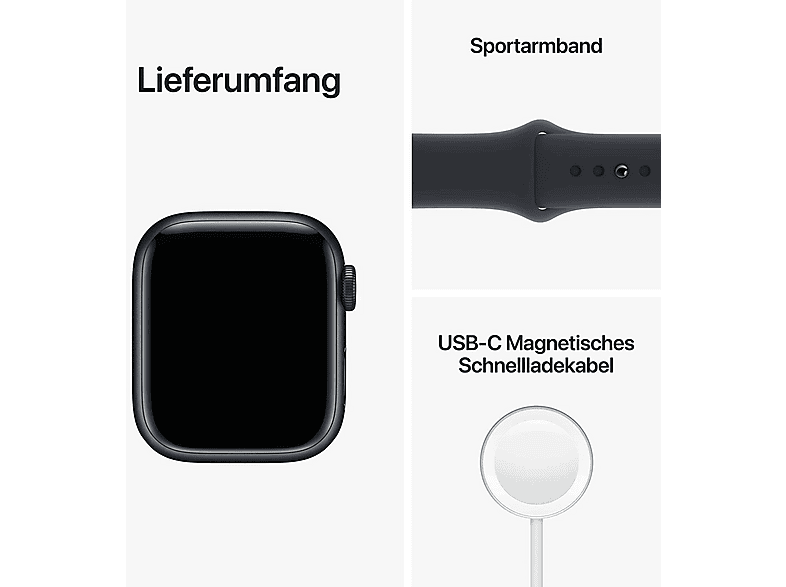 Smartwatch - Apple Apple Watch Series 8, Aluminio, Negro
